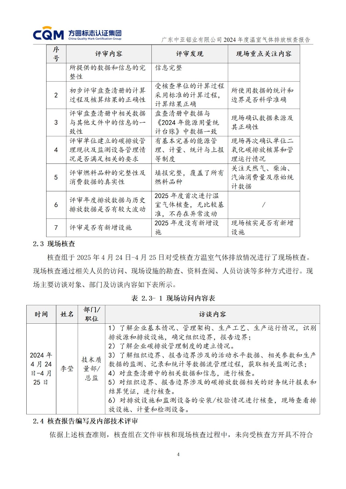 廣東中亞鋁業(yè)有限公司溫室氣體核查報告-ISO14064 - 終稿(圖8)
